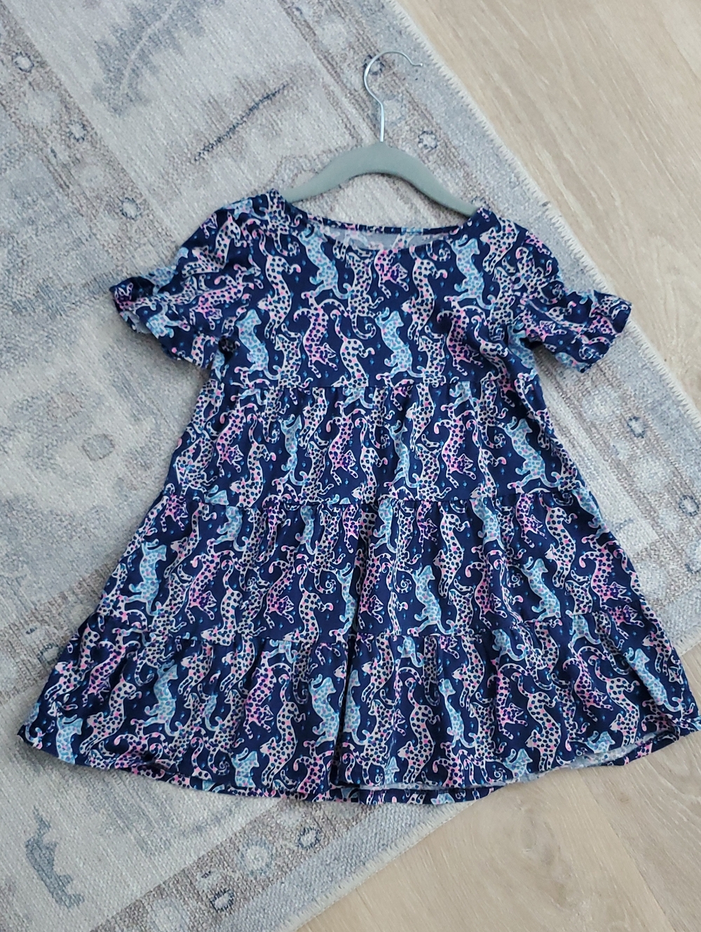 Lilly Pulitzer Girls Mini Jodee dress in the "On The Catwalk" Print SzS (4-5)